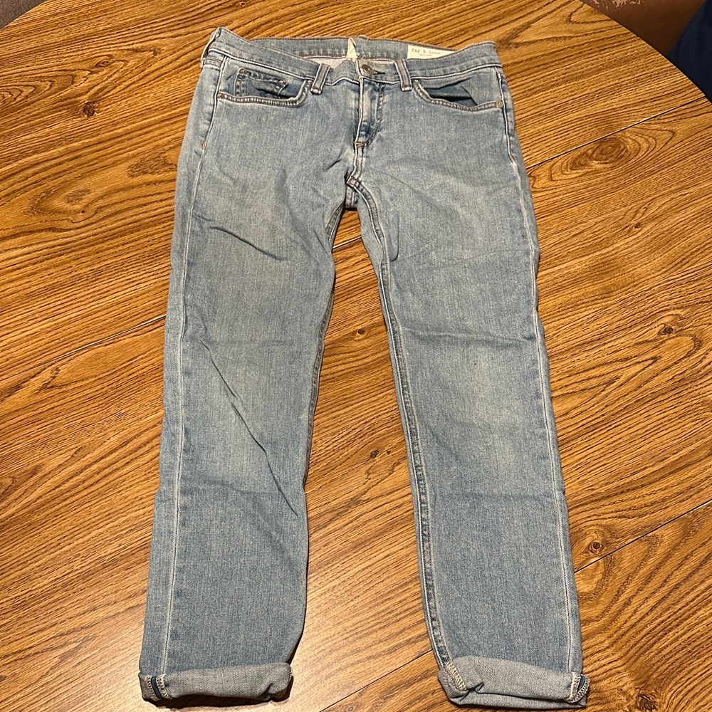 Rag & Bone Dre Capri Blue Jeans